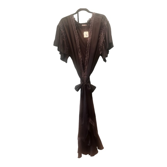 Free People Moonbeams Lace Trim Robe size Small - Picture 8 of 11